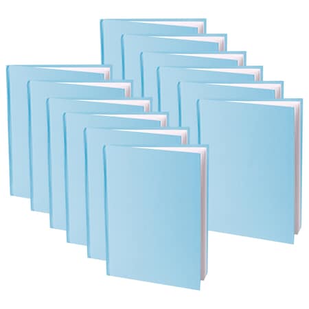 Young Authors Blue Hardcover Blank Book, White Pages, 8in.H x 6in.W Portrait, 14 Sheets/28 Pages, 12PK 10714
